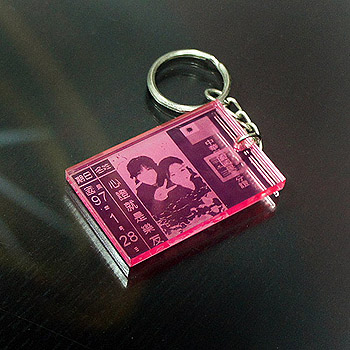 gr-69粉紅色壓克力身份証鑰匙圈